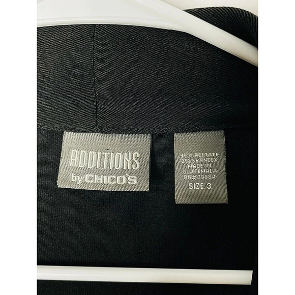 Additions by Chicos Slinky Open Cardigan Sz 3 Black Long Sleeve Stretch Womens - Picture 3 of 7